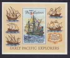 Norfolk Island - 1994 Early Pacific Explorers Ships mini sheet MUH