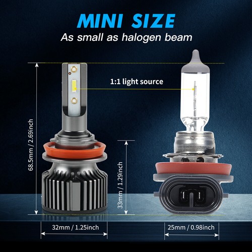 4x 9005 H11 LED Headlight Bulbs For Honda Pilot 2006-2019 High Low Beam Bright - Picture 7 of 12