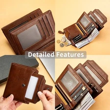Men's Wallet Short New Leather Wallet for Men Pop Gift Box Men's Card Holder NEW