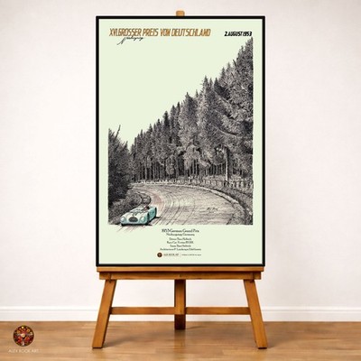 1953 German GP Nürburgring Fine Art Print - Veritas Formula Racing Wall Poster