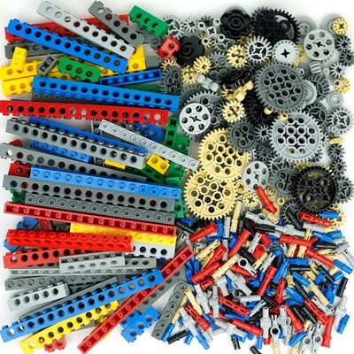 Technical-Parts-Beams-Gears Bricks Bulk Pins Connectors, with Car-Motors Acce...