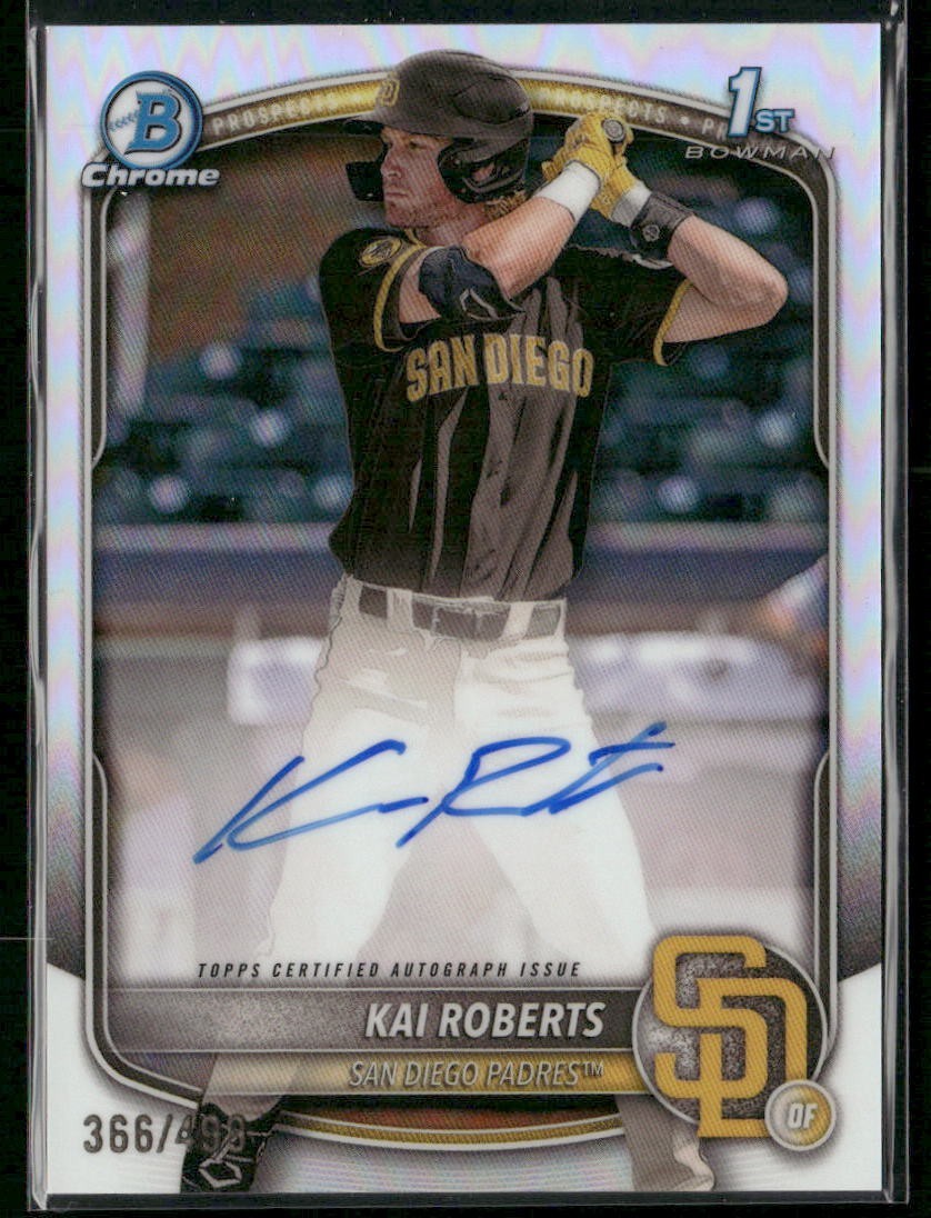 2025 Bowman Chrome - Prospect Autographs Kai Roberts #CPA-KR Refractor /499