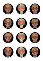 Muffinaufleger Cupcakes Muffins Halloween Totenkopf Dia De Los Muertos HW21