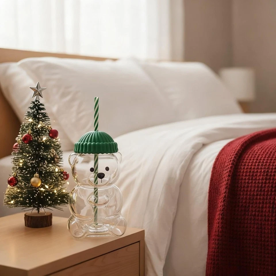 Bearista Bear 2025 tarro de vidrio vaso de taza fría con pajita - nuevo edición limitada Foto 3 de 4