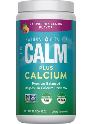 Natural Vitality Calm, Magnesium & Calcium 16 Ounce (Pack of 1), White