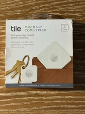 ONE MISSING Tile Mate + Slim Trackers Combo - White, Pack of 4