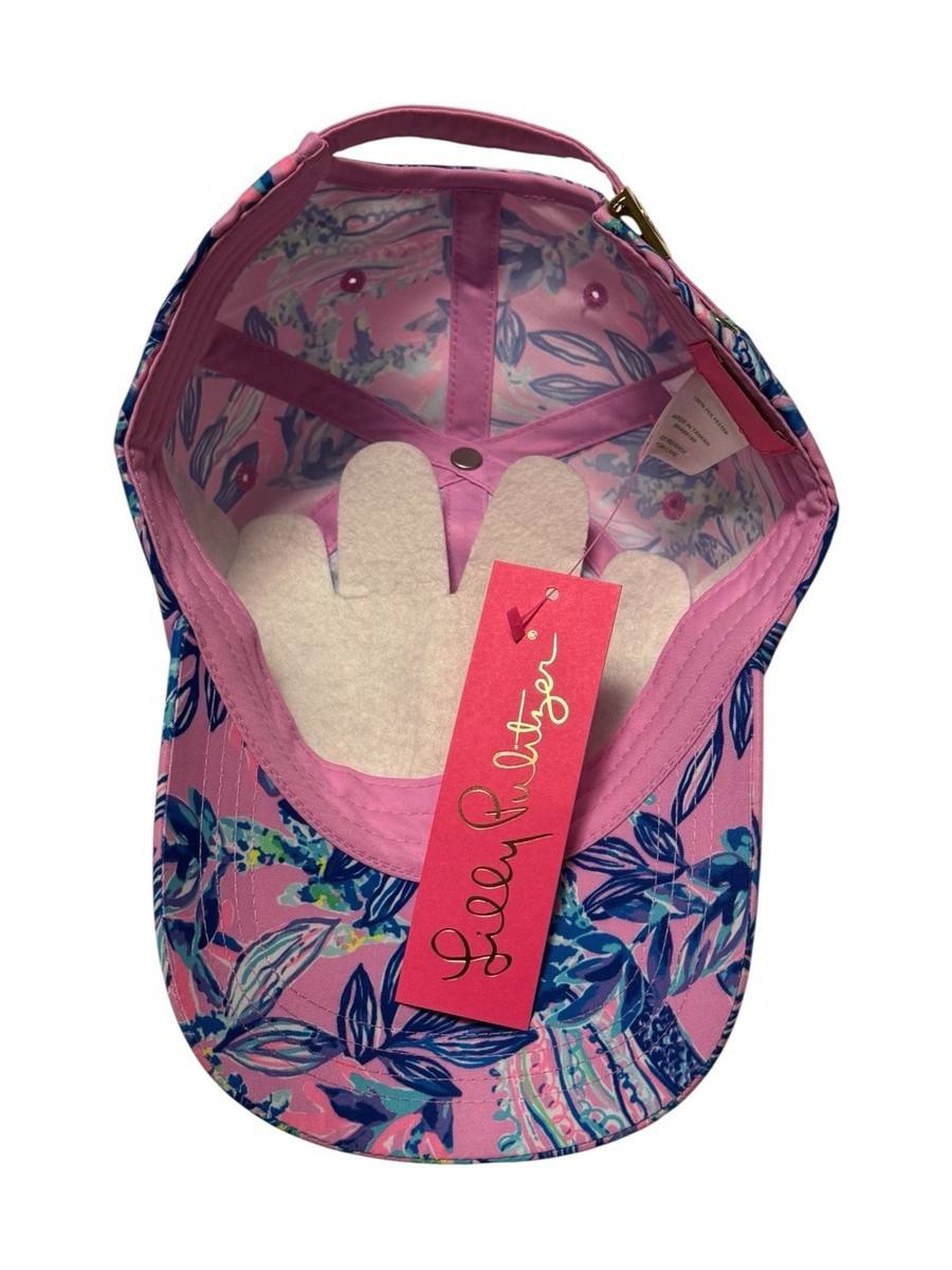 Lilly Pulitzer Run Around Baseball Cap Navy Blue Floral Pink Adjustable Hat Lilly Pulitzer Run Around Hat In Navy Blue | ModeSens main image 3