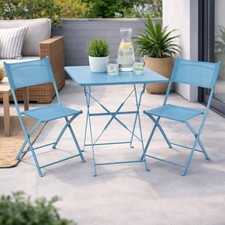 Set mobili da balcone 3 pezzi set bistrot mobili da esterno giardino turchese pieghevole 60x60x71 cm