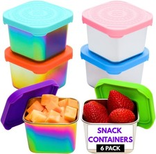 Colorful Snack Containers for Kids, Toddlers, and Babies, 6 Durable Stainless