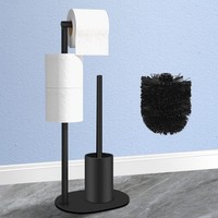 Edelstahl Klopapierhalter Stehend Mit KlobüRste WC Garnitur Toilettenpapierhalte