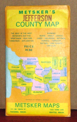 Late 1950's Metsker's Map of Jefferson County, Washington