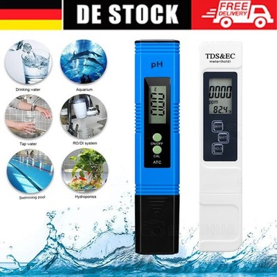 Digital Tester EC PH+TDS Wassertest Meter Messgerät Leitwertmessgerät 0-9990ppm~