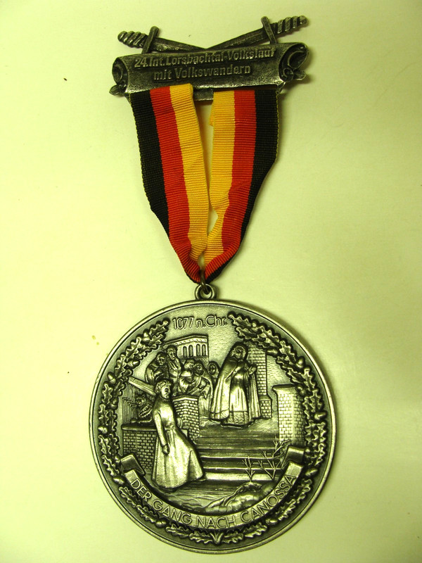 German Wandertag hiking medal 1980s Volkslauf Lorsbachtal Germany eagle symbol