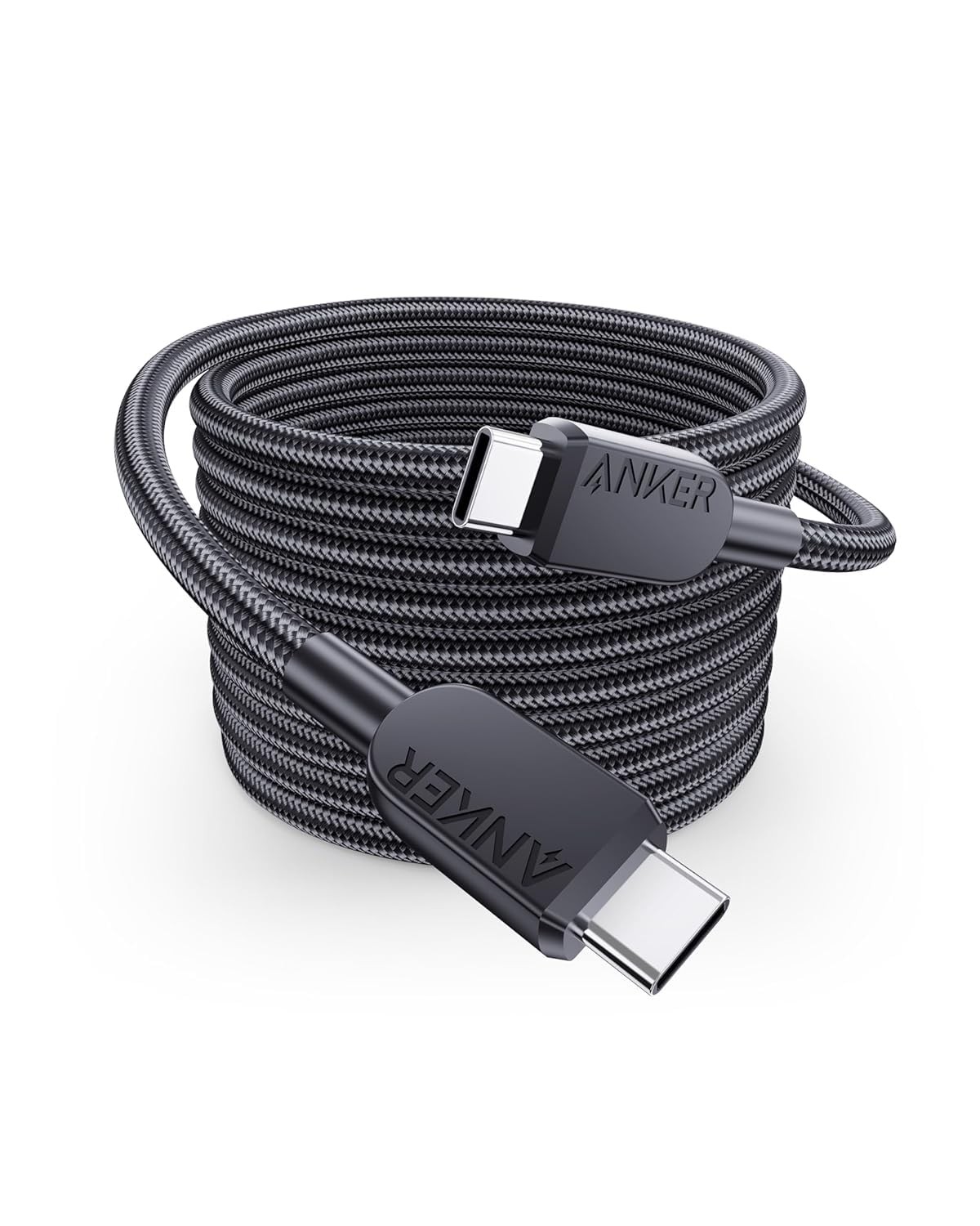 Anker 240W USB-C to Cable, 10 ft Double Braided Nylon Type C 3M, Black
