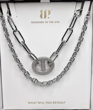 Bomb Party Summer Luxe Layers Necklace Comin' In Hot NK83965 CZ Silver Plating