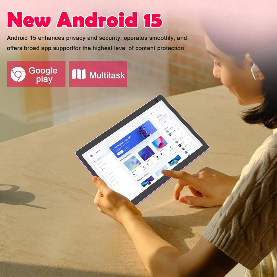 Android 15 Tablet 10 inch, 2 in 1 Tablet with Keyboard. 8GB RAM+32GB ROM Supp... - Image 3 of 4