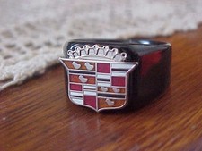 1950s Cadillac Crest Logo Black Chrome Ring 11 Nos Hi-quality Class Unique