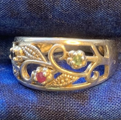 Elegant Avon Filigree Ring 925 Silver Size 8!
