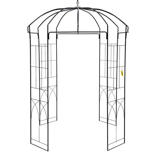 VEVOR Pavillon Gartenbogen Vogelkäfigform 2,4x2 m Hochzeit Garten Schwarz - Bild 12 von 12