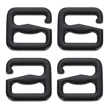 4 Pcs Wave Buckles 28x27mm Zinc Alloy G-Hook Backpack Strap Belt Hook Black