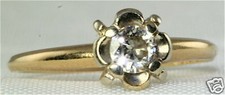 VINTAGE 14K GOLD .25 CARAT DIAMOND ENGAGEMENT RING