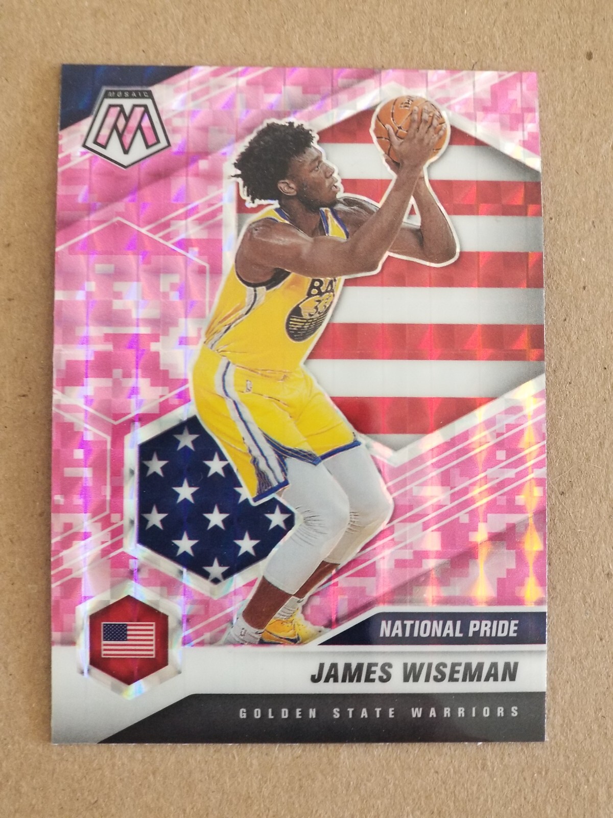 2020-21 Mosaic James Wiseman Pink Camo Prizm National Pride Rookie RC #260