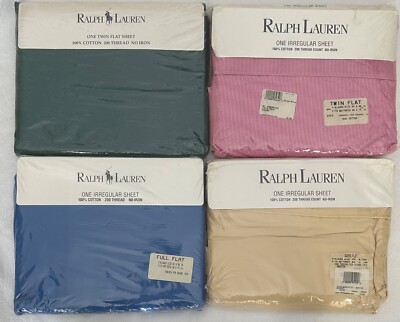RALPH LAUREN Twin, Full and Queen Flat Sheets NEW Multicolor | eBay