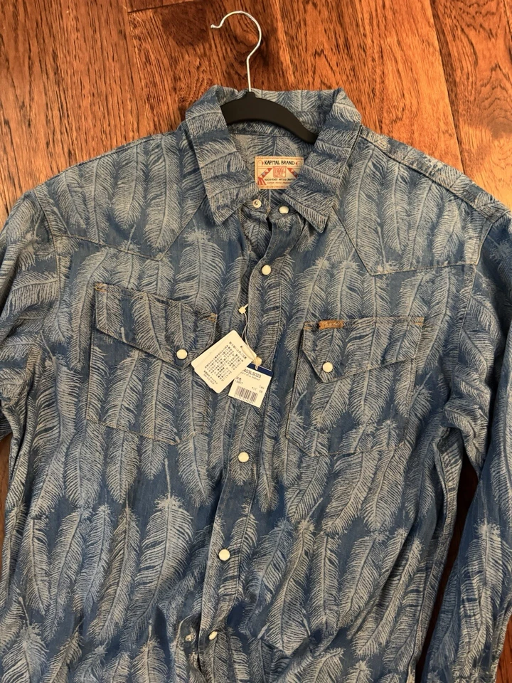 Camisa vaquera Kapital 5 oz urraca occidental índigo claro seis 5 Foto 3 de 4