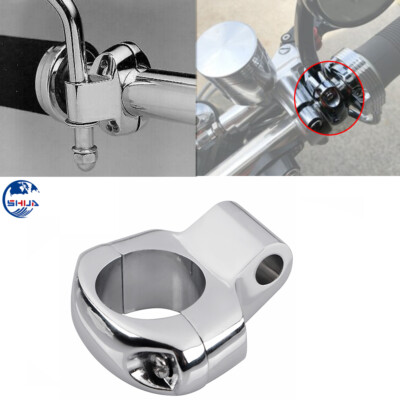 Chrome 1'' 25mm Motorcycle HandleBar Mirror Mount Holder Clamp Adaptor For Harley
