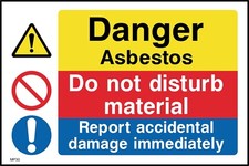 Danger Asbestos Sign or Sticker - All Material & Size options available. (MP30)