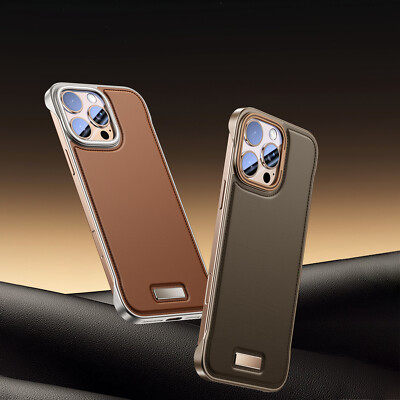 For iPhone 16 Pro Max 15 14 13 12 Ultra Slim Leather Case Frameless PC Cover