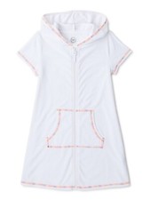 Wonder Nation Girls Hooded Terry Cloth Cover-Up White Size XS/XCH 4-5