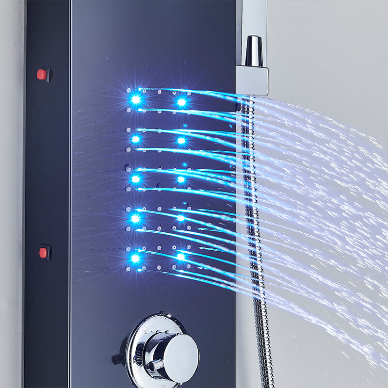 Colonne De Douche LED Panneau Pluie En Acier Inoxydable - Système Complet, Neuf