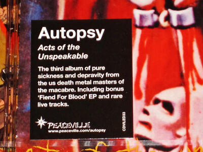 激レアAutopsy / act of the unspeakable Autopsy - Acts Of The Unspeakable - Amazon.com Music