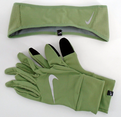 nike women's essential running headband and glove set