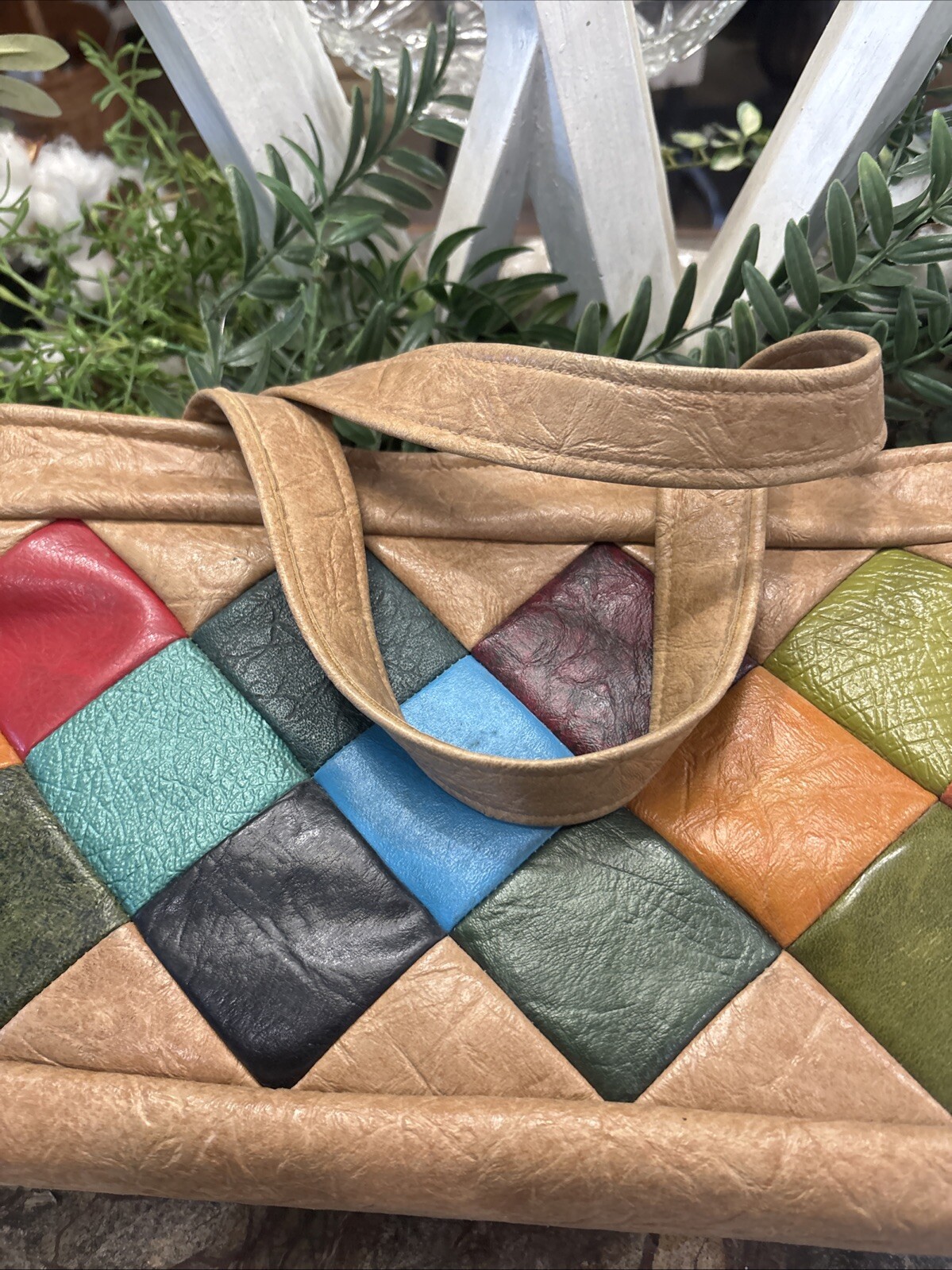 Authentic Leather Patchwork Vintage Purse - image 3