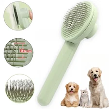 Pet Grooming Brush Dog Cat Self Cleaning Undercoat Rake with Massage Particles