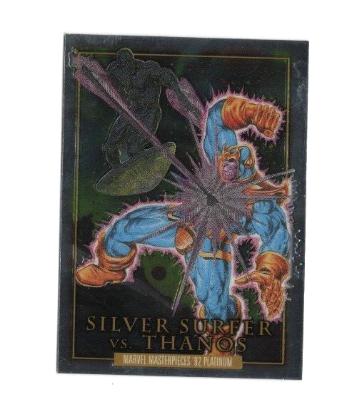 SILVER SURFER VS THANOS BATTLE SPECTRUM 2024 UD MARVEL MASTERPIECES '92 PLATINUM