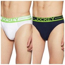 2 Pc. Jockey Men's Cotton Brief Sport Performance Combed Cotton Elastane Stretch