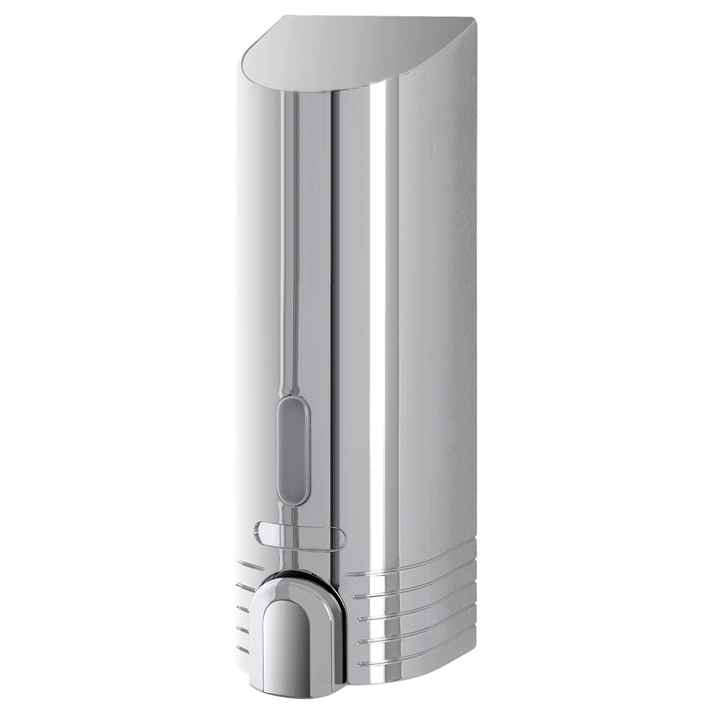 DISTRIBUTORE DISPENSER SAPONE DA MURO 380ml PLASTICA CROMATO 7,5x8x22,5cm FERID.