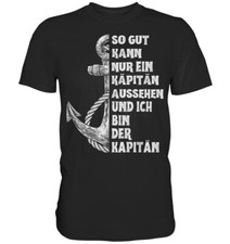 Kapitän Anker T-Shirt maritimes Boot Bootsführer Segelboot Geschenk für Segler