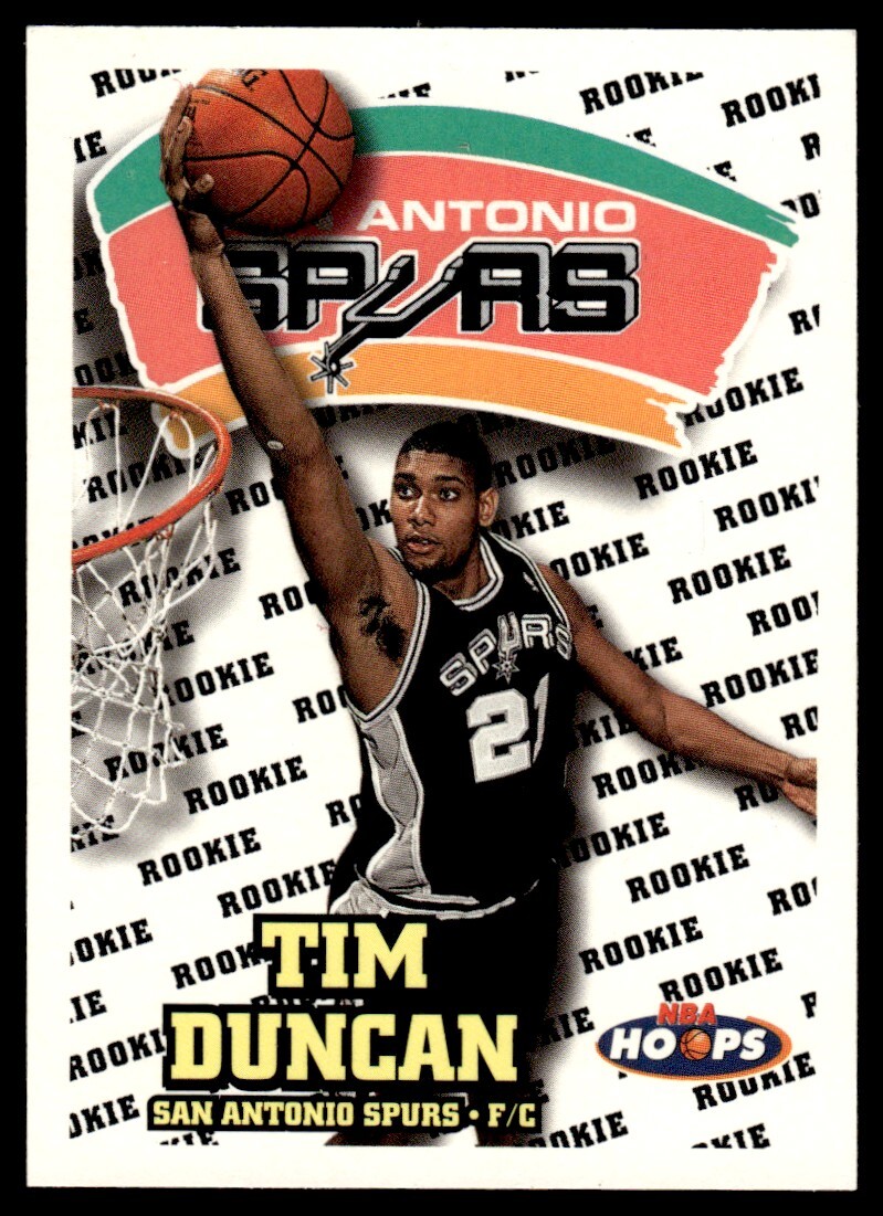 1997-98 Hoops Tim Duncan RC Rookie * Spurs #166 *Noles2148*