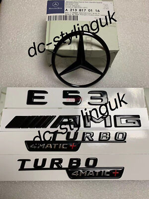 Gloss Black Rear Star Badge & Emblems for Mercedes E53 AMG W213 2016+ Saloon