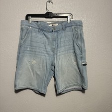 Vintage Tommy Hilfiger Carpenter Denim Light Blue Wash Distressed Jean Shorts