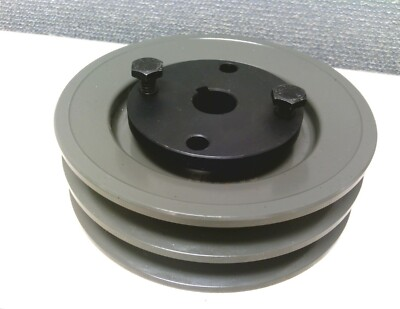 #ad #ad 2 Grooves Dual V Belt 2BK45H Sheave Pulley with H 1 1 8quot; Sheave Bushing OD:4.5quot; $49.95