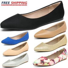 Women's Ballet Flat Shoes Pointed Toe Classic Slip On Ballerina Flats Shoes
