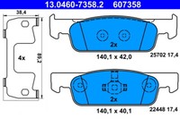 ATE 13.0460-7358.2 Bremsbelagsatz, Scheibenbremse FüR Dacia, Renault