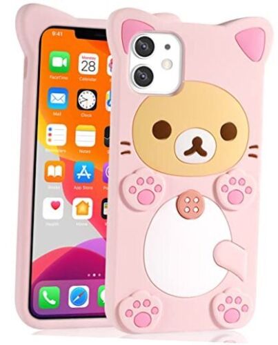 Kawaii Phone Case 6.1'' 3D Cute Cartoon Bear Phone Case for iPhone 12 PK