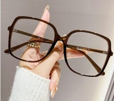 Oversized Blue Light Glasses Square Womens Mens Brown Computer Gaming Frames