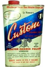 Vintage LeVernier's Reactor Cleaner Polish Custom Crest Products Tin 1969 Empty